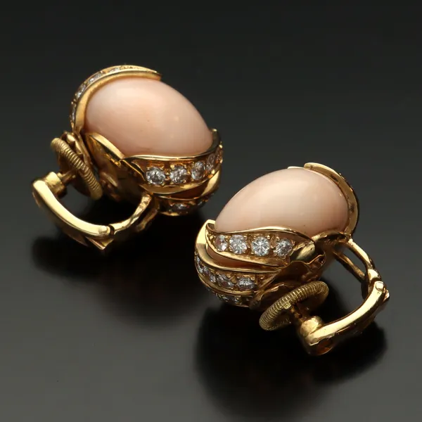 Rare Collectable Pair of Angel Skin Coral Ear Studs