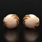 Rare Collectable Pair of Angel Skin Coral Ear Studs