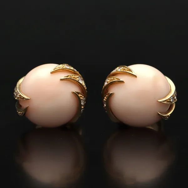 Rare Collectable Pair of Angel Skin Coral Ear Studs