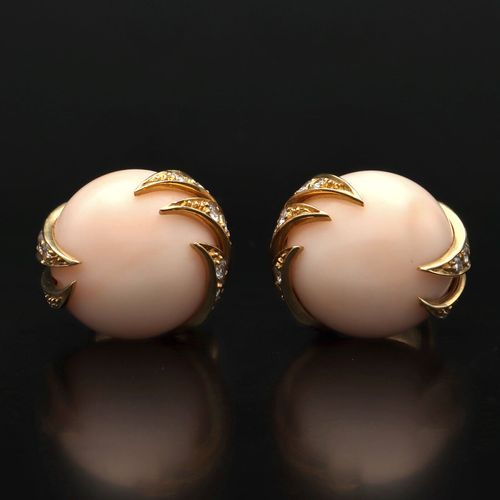 Rare Collectable Pair of Angel Skin Coral Ear Studs image-3