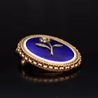 15ct Gold and Enamel Forget Me Not Brooch
