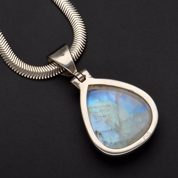 Silver Moon Stone Pendant