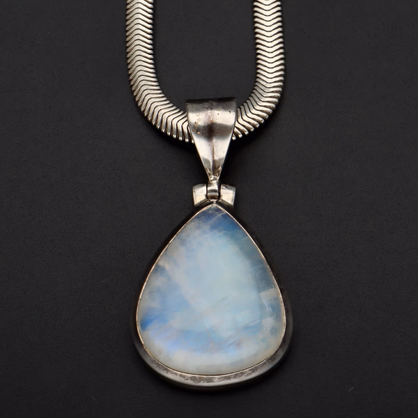 Silver Moon Stone Pendant