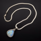 Silver Moon Stone Pendant