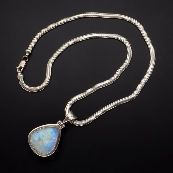 Silver Moon Stone Pendant