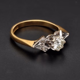Art Deco 18ct Gold Platinum Diamond Ring