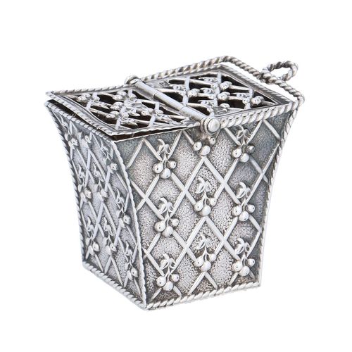 Late Victorian Novelty Silver Basket image-1