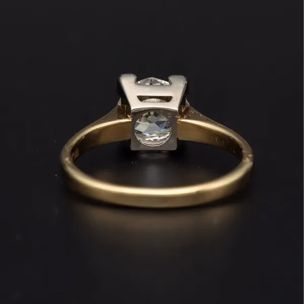 Edwardian 18ct Gold O Cut Diamond Ring