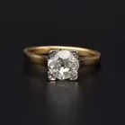 Edwardian 18ct Gold O Cut Diamond Ring