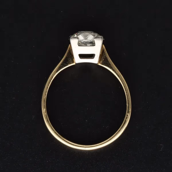 Edwardian 18ct Gold O Cut Diamond Ring