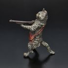 Franz Bergman Bronze Figure of Cat with Rifle