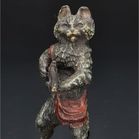 Franz Bergman Bronze Figure of Cat with Rifle