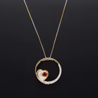 14ct Gold Ruby and Diamond Pendant
