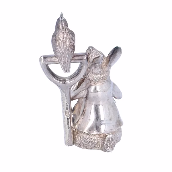Heavy Solid Silver Peter Rabbit Figure