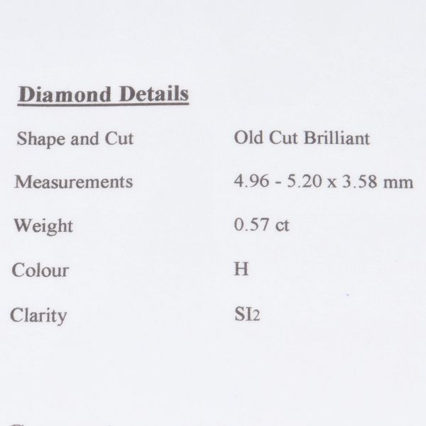 9K Gold Old Cut 1/2ct Diamond Ring