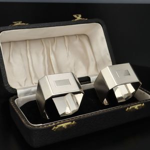 Pair of Boxed Silver Napkin Rings