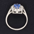 Platinum Cushion Sapphire & Diamond Ring