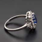 Platinum Cushion Sapphire & Diamond Ring