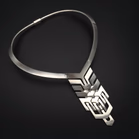 Mid 20th Century Articulated White Metal Necklace