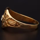 10 Carat Gold Diamond Set Masonic Ring
