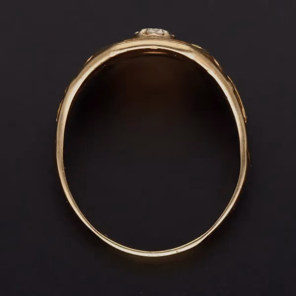 10 Carat Gold Diamond Set Masonic Ring