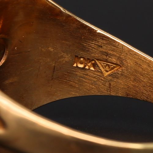 10 Carat Gold Diamond Set Masonic Ring image-4