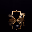 360° view of The Antique Victorian 1867 Banded Agate Buckle Mourning Ring