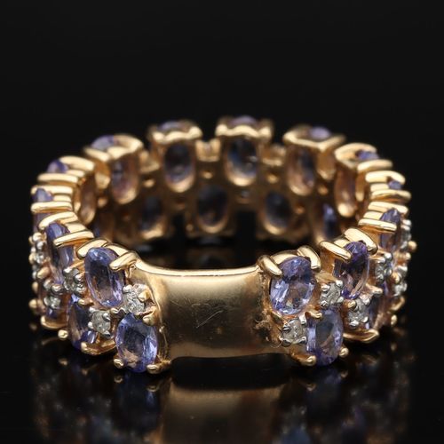 Vintage 14ct Gold Tanzanite and Diamond Ring image-5