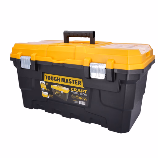 22" Heavy Duty Craft Tool Storage Box With Removable Tray &Compartment ...