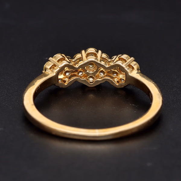 9ct Yellow Gold & Yellow Diamond Trilogy Ring