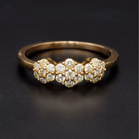 9ct Yellow Gold & Yellow Diamond Trilogy Ring