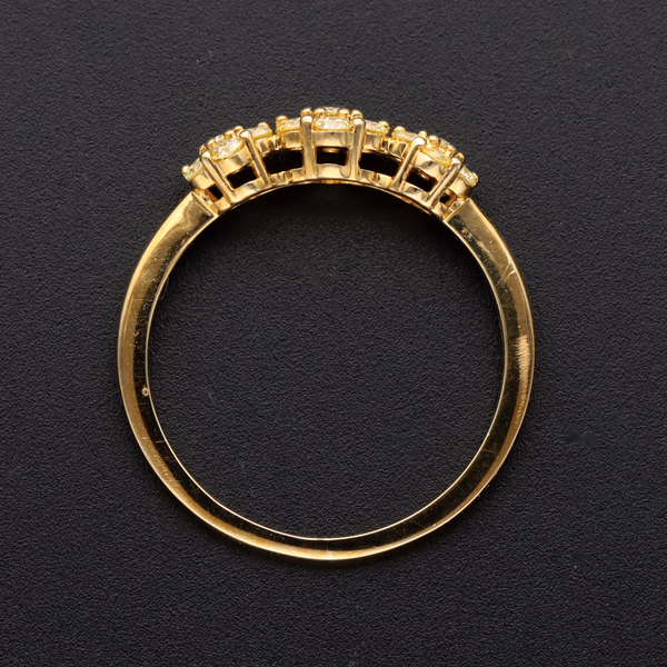 9ct Yellow Gold & Yellow Diamond Trilogy Ring