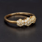 9ct Yellow Gold & Yellow Diamond Trilogy Ring