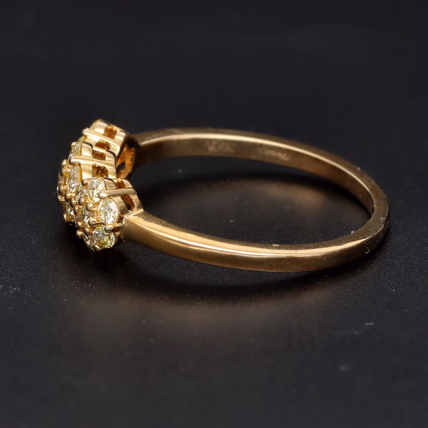 9ct Yellow Gold & Yellow Diamond Trilogy Ring