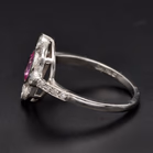 Platinum Pink Sapphire & Diamond Halo Ring